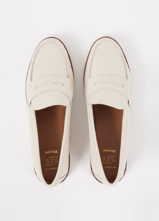 Dune London Wide Fit Ginelli loafer van leer - detail 4 creme