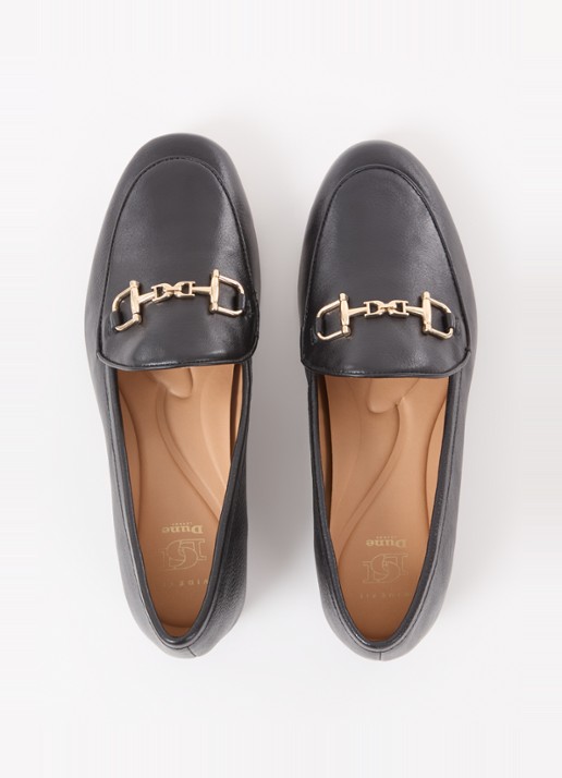 Dune London Wide Fit Glair loafer - detail 2 zwart