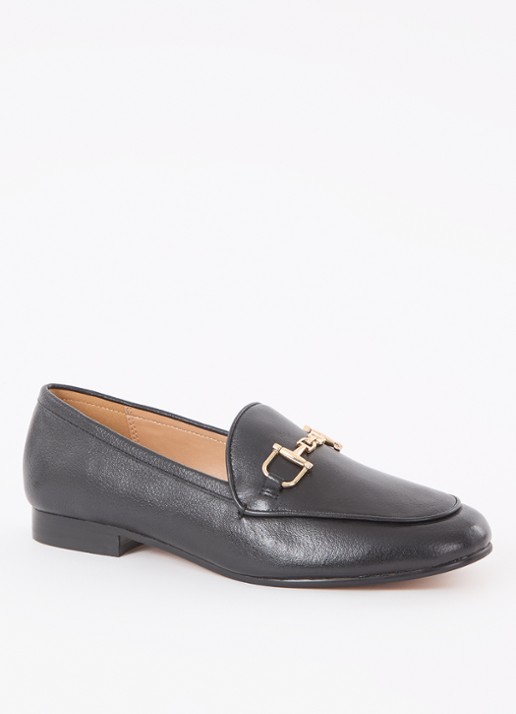 Dune London Wide Fit Glair loafer - voorkant 5 zwart