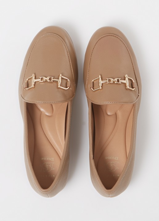 Dune London Wide Fit Glair loafer - detail 3 camel