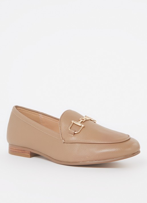 Dune London Wide Fit Glair loafer - voorkant camel