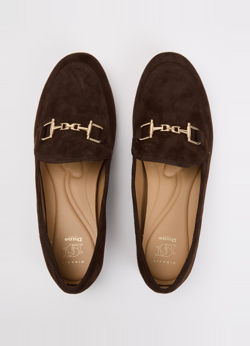 Dune London Wide Fit Glair loafer - detail 4 donkerbruin