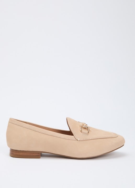 Dune London Wide Fit Glair loafer van leer met horsebit