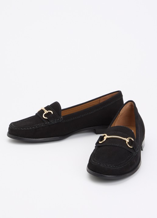 Dune London Wide Fit Glenny loafer - detail zwart