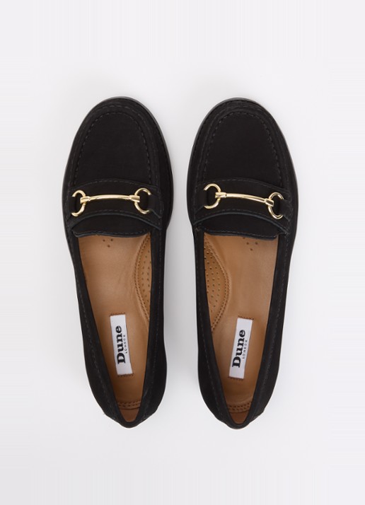 Dune London Wide Fit Glenny loafer - detail 2 zwart
