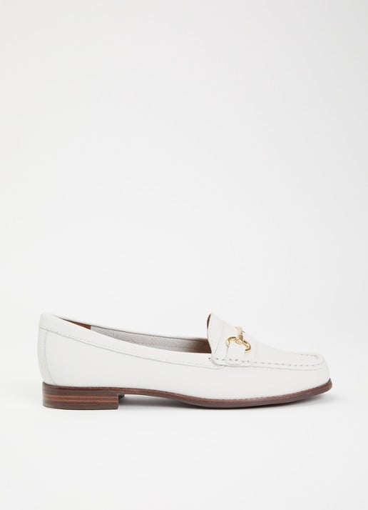Dune London Wide Fit Glenny loafer - voorkant 5 wit