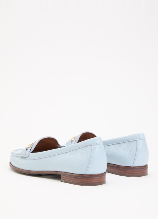 Dune London Wide Fit Glenny loafer - achterkant 5 lichtblauw