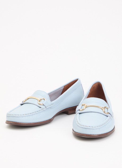 Dune London Wide Fit Glenny loafer - detail lichtblauw