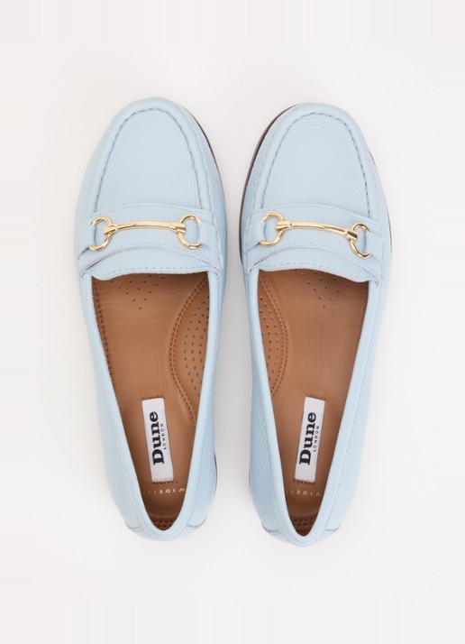 Dune London Wide Fit Glenny loafer - detail 2 lichtblauw