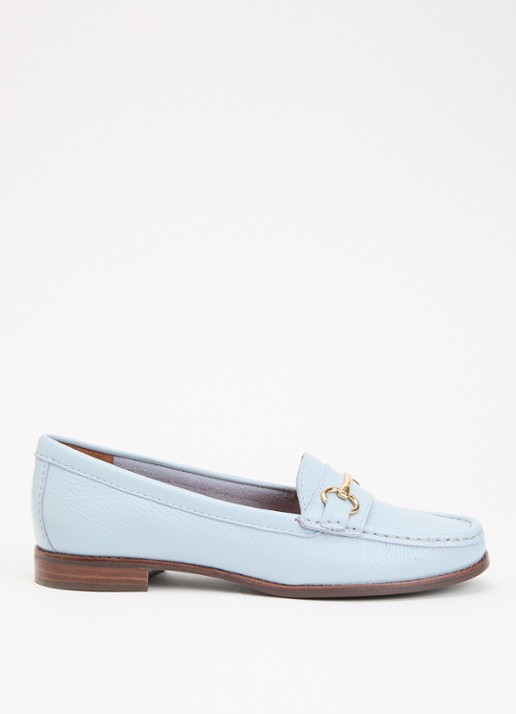 Dune London Wide Fit Glenny loafer - voorkant 4 lichtblauw