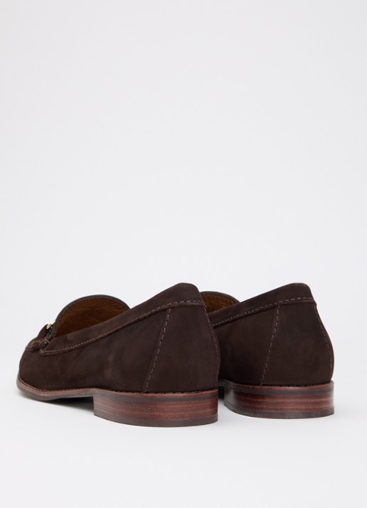 Dune London Wide Fit Glenny loafer - achterkant 4 donkerbruin
