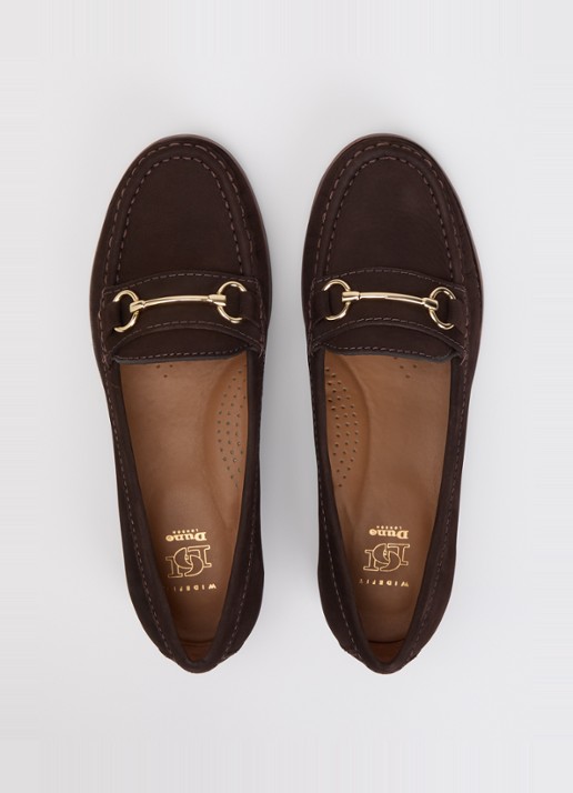 Dune London Wide Fit Glenny loafer - detail 2 donkerbruin
