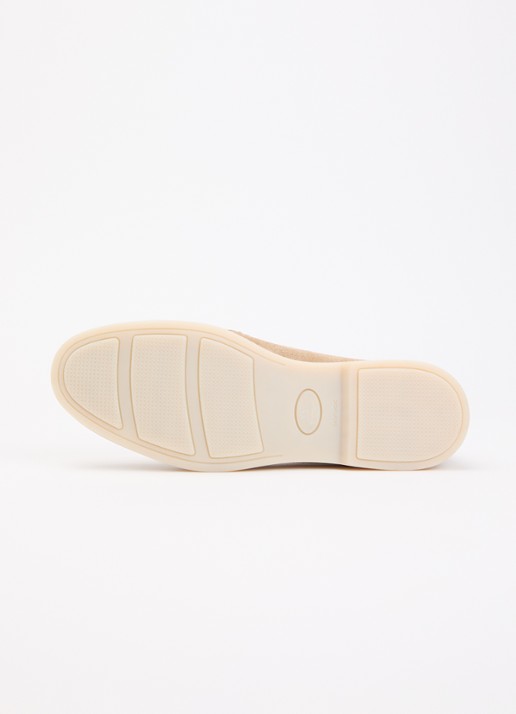 Dune London Wide Fit Grinning loafer van suède - detail 5 zand