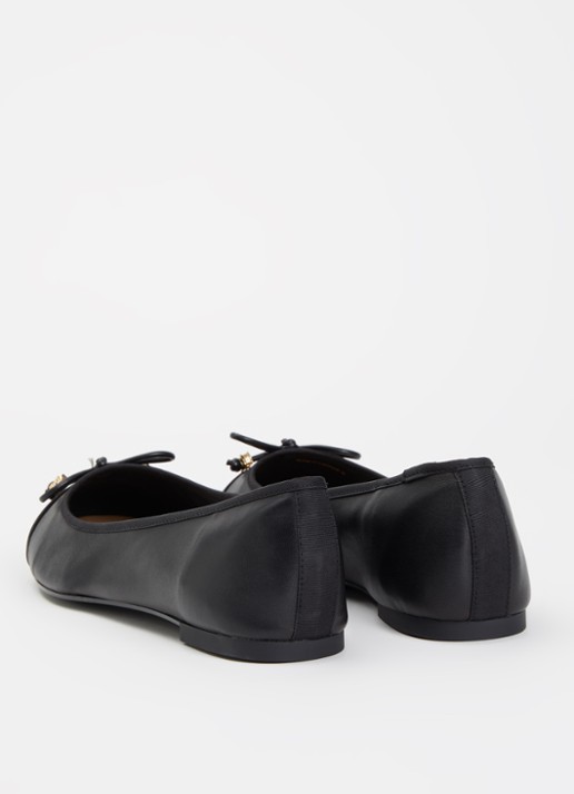 Dune London Wide Fit Hallo ballerina met strikdetail - achterkant 6 zwart