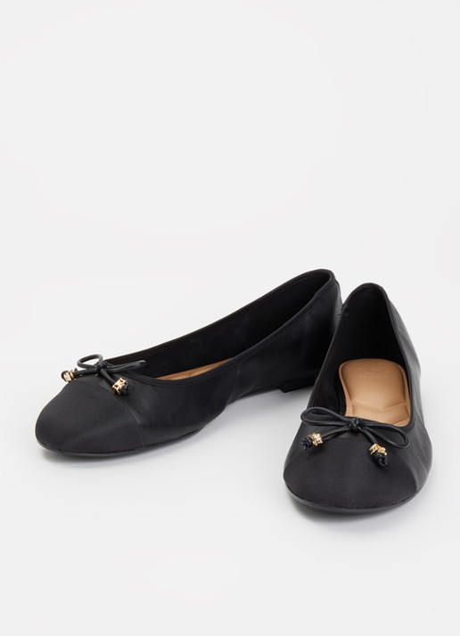 Dune London Wide Fit Hallo ballerina met strikdetail - detail 2 zwart