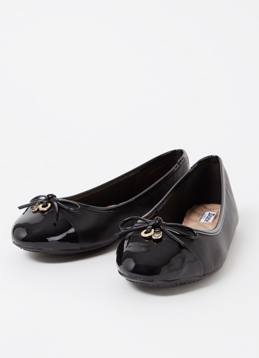 Dune London Wide Fit Hallo ballerina met strikdetail - detail 2 glans
