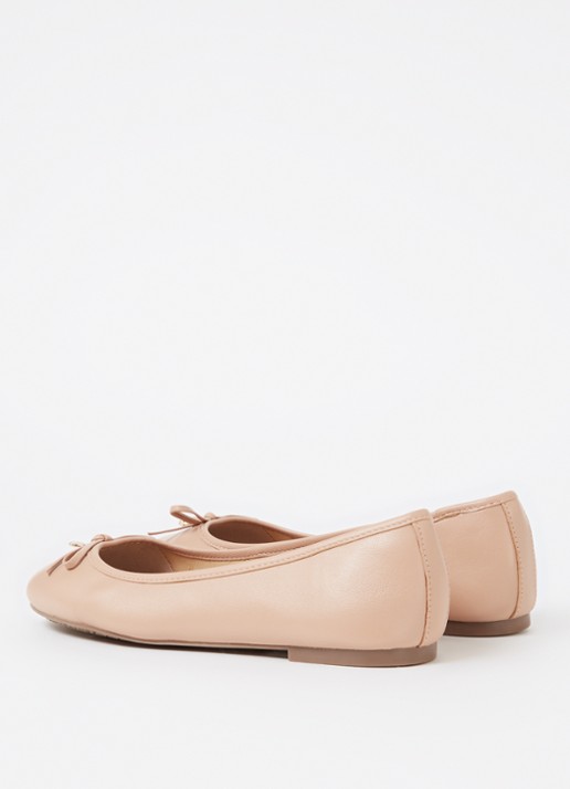 Dune London Wide Fit Hallo ballerina met strikdetail - achterkant zalmroze