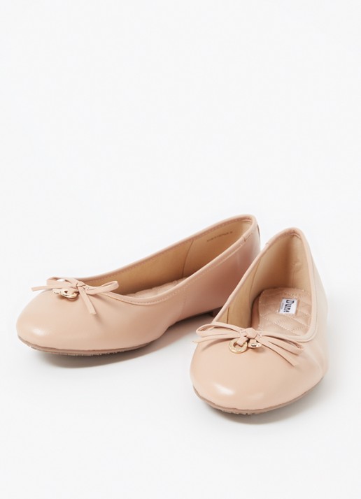 Dune London Wide Fit Hallo ballerina met strikdetail - detail 3 zalmroze
