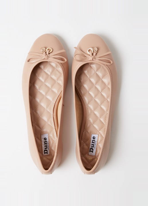 Dune London Wide Fit Hallo ballerina met strikdetail - detail 4 zalmroze
