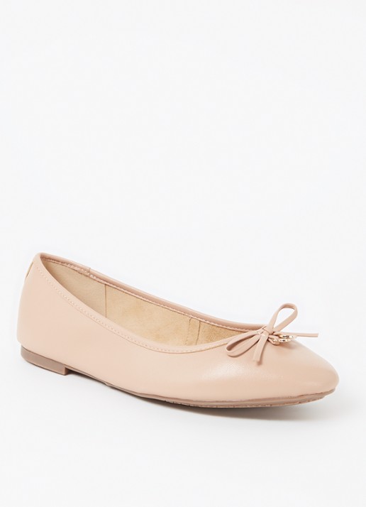 Dune London Wide Fit Hallo ballerina met strikdetail - voorkant 2 zalmroze