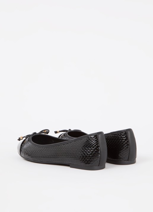 Dune London Wide Fit Hallo ballerina met strikdetail - achterkant reptile