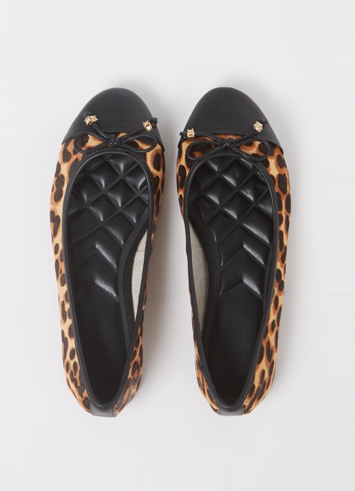 Dune London Wide Fit Hallo ballerina met strikdetail - detail 3 bruin