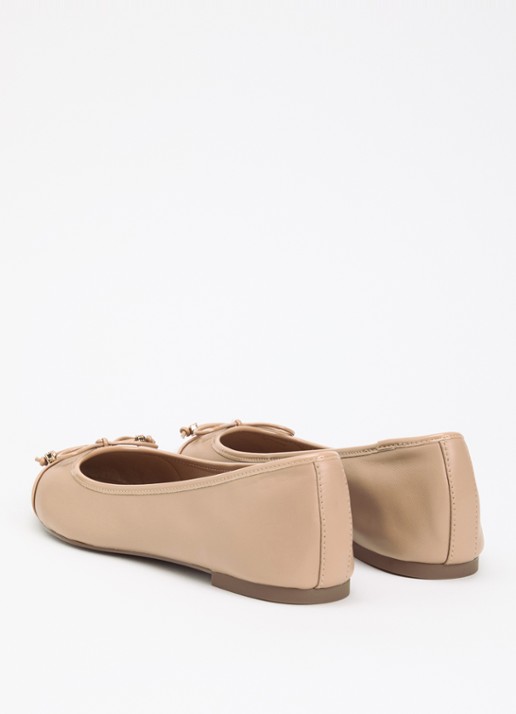 Dune London Wide Fit Hallo ballerina met strikdetail - achterkant oudroze