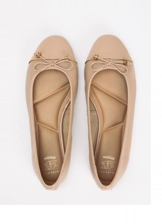 Dune London Wide Fit Hallo ballerina met strikdetail - detail 4 oudroze