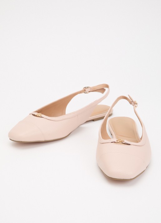 Dune London Wide Fit Hanna slingback van suède - detail 3 lichtroze