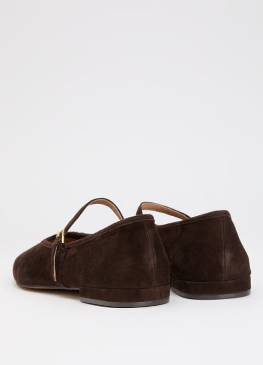 Dune London Wide Fit Hearthrob ballerina - achterkant 4 donkerbruin