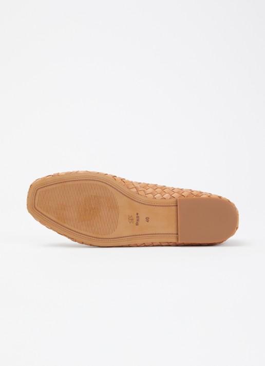 Dune London Wide Fit Heat ballerina van leer - detail 4 bruin