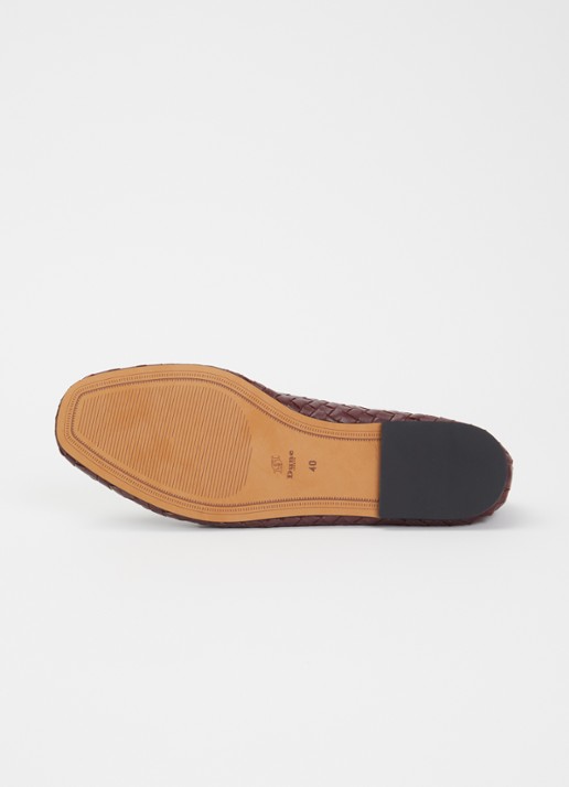 Dune London Wide Fit Heat ballerina van leer - detail 4 roodbruin