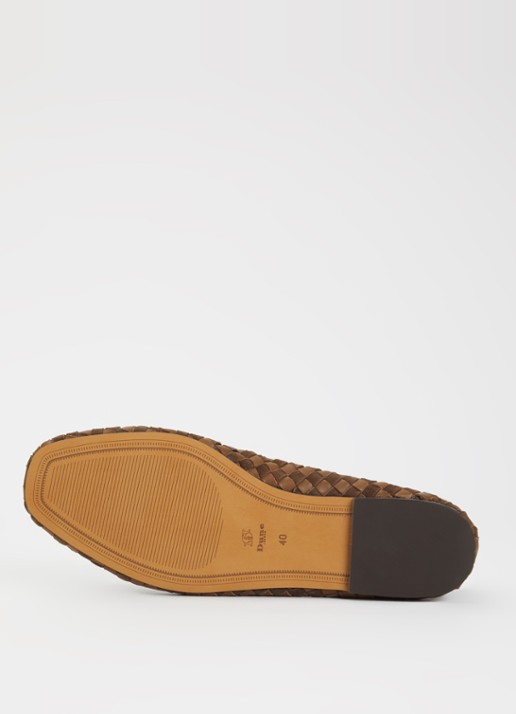 Dune London Wide Fit Heat ballerina van leer - detail 5 853brown-leather_mix