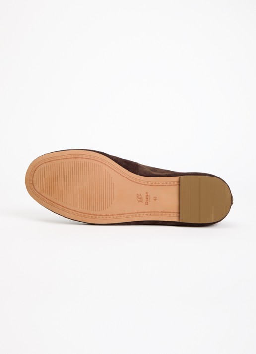 Dune London Wide Fit Helenne ballerina met gestrikt detail - detail 3 donkerbruin