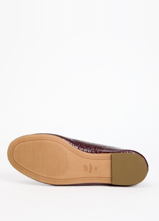 Dune London Wide Fit Helenne ballerina met gestrikt detail - detail 4 bordeauxrood