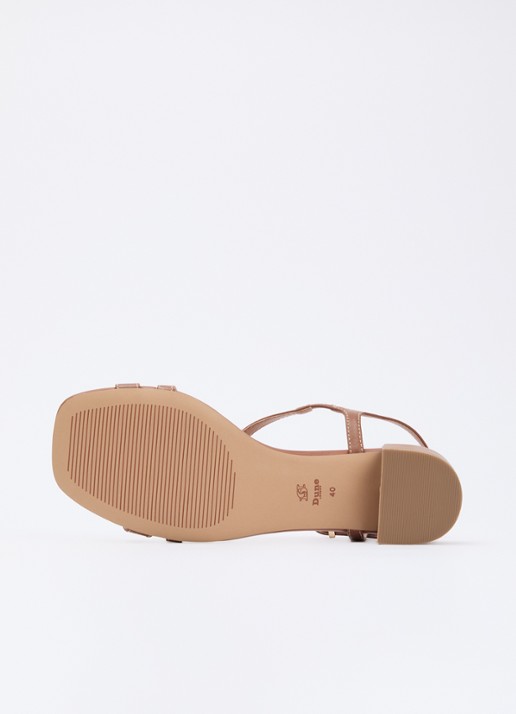 Dune London Wide Fit Jordin sandalette van leer - detail 4 bruin
