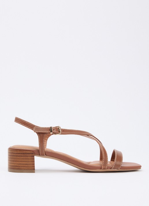 Dune London Wide Fit Jordin sandalette van leer