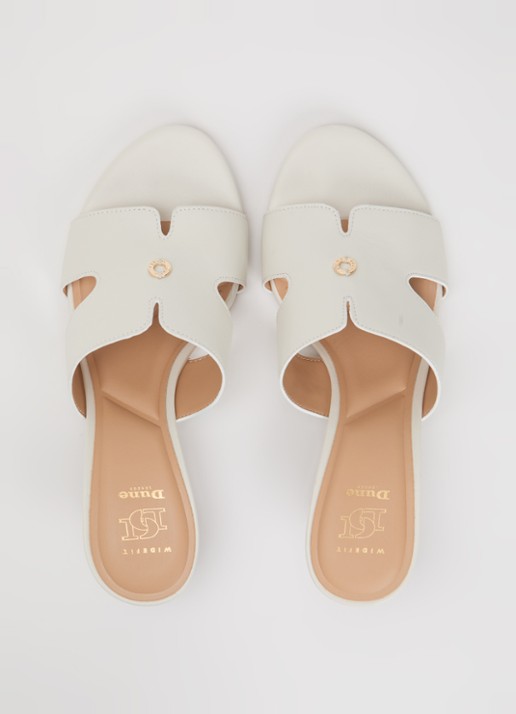Dune London Wide Fit Kacie sleehak van leer - detail 4 wit