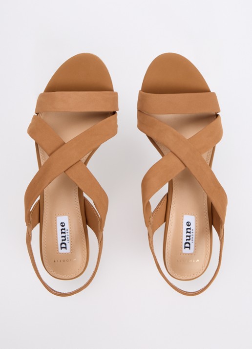 Dune London Wide Fit Kamies sleehak van leer - detail 2 bruin