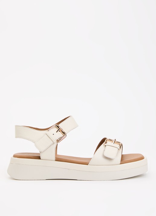 Dune London Wide Fit Licia sandaal van leer