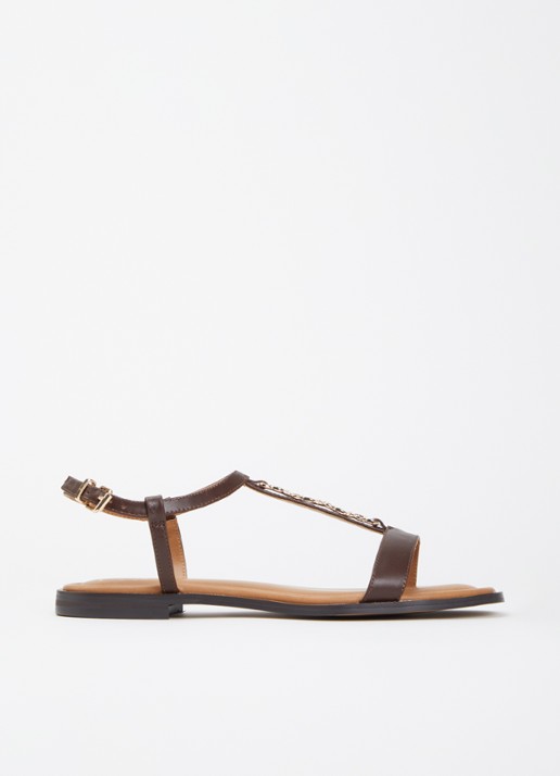 Dune London Wide Fit Lollipops sandaal van leer