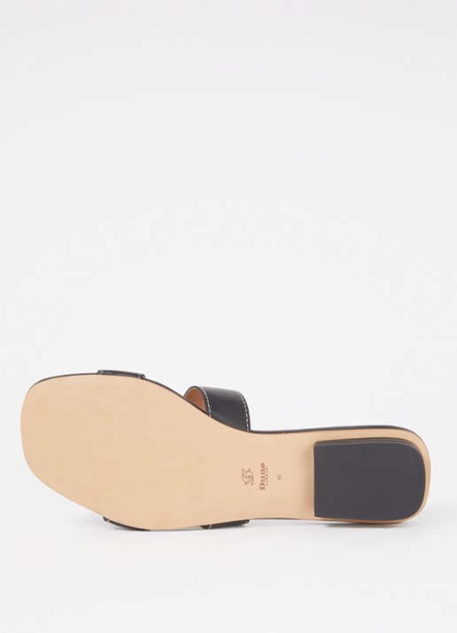 Dune London Wide Fit Loupe sandaal van leer - detail 3 zwart