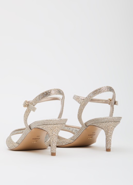 Dune London Wide Fit Manicure sandalette met strass - achterkant zilver