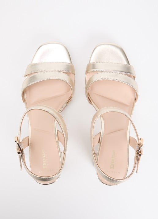 Dune London Wide Fit Manifesting sandalette van suède - detail 2 goud