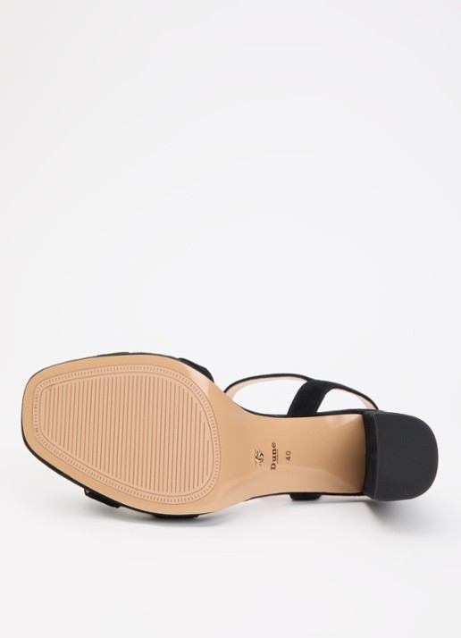 Dune London Wide Fit Manifesting sandalette van suède - detail 4 zwart