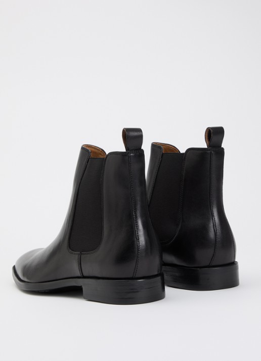 Dune London Wide Fit Matchin chelsea boot van leer - achterkant 2 zwart