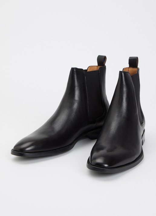 Dune London Wide Fit Matchin chelsea boot van leer - detail 3 zwart