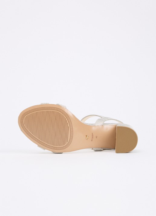 Dune London Wide Fit Merisa sandalette van leer - detail 3 goud