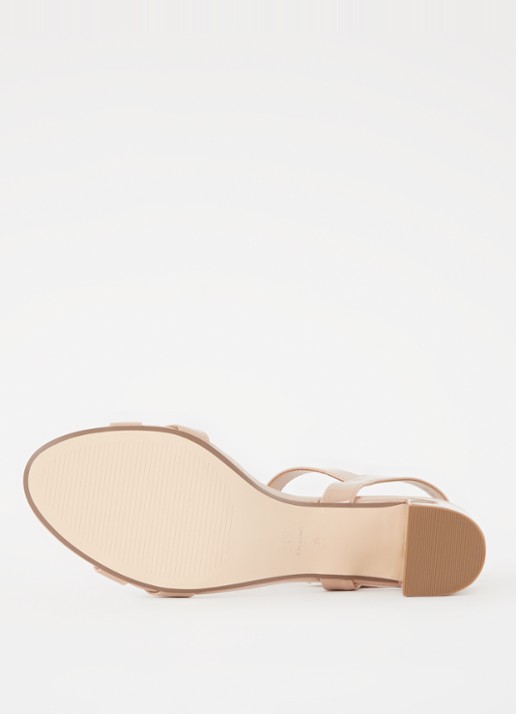 Dune London Wide Fit Merisa sandalette van leer - detail 3 beige