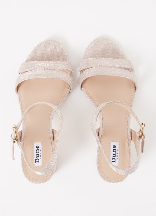 Dune London Wide Fit Merisa sandalette van leer - detail 4 roségoud